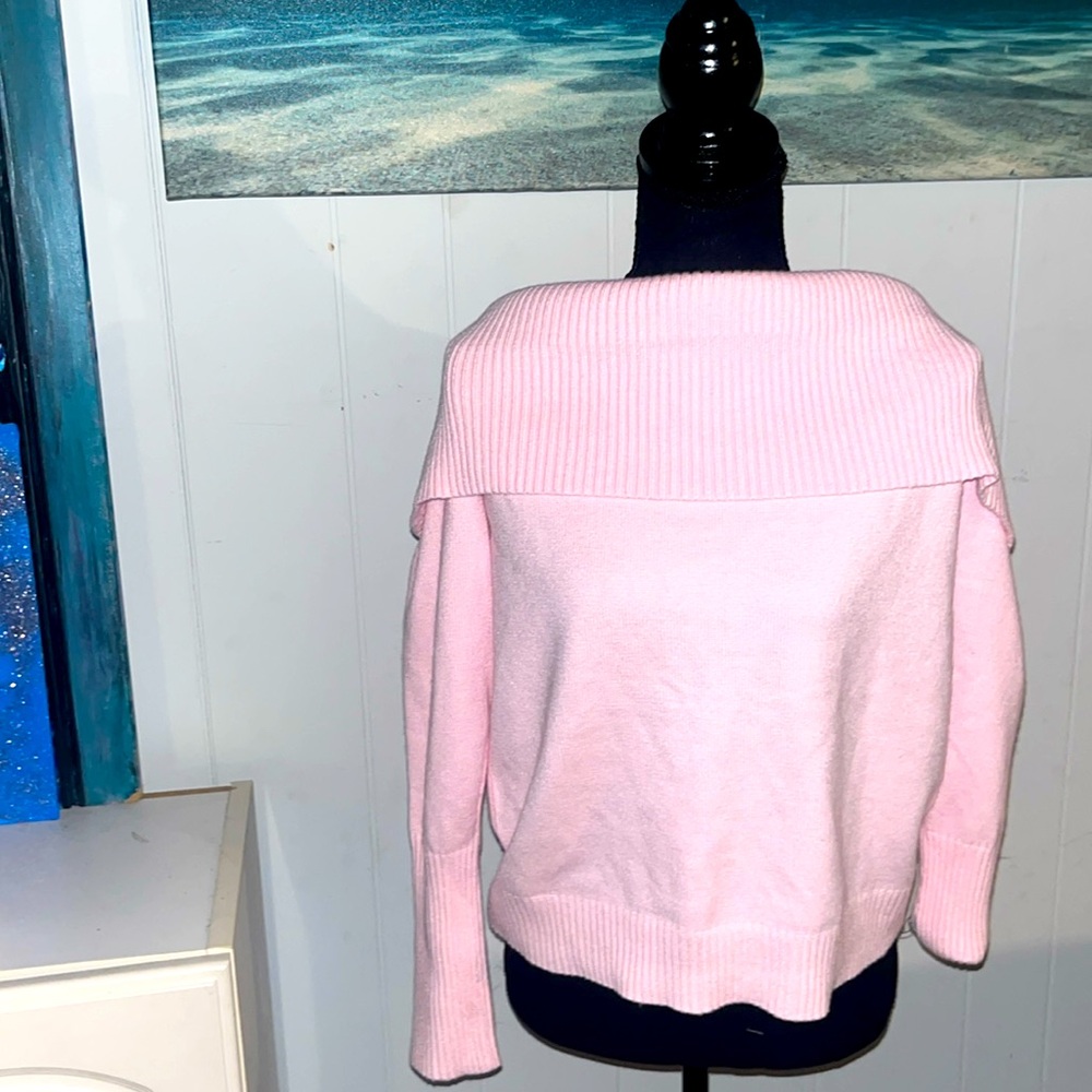 NWT faded rode cowl neck pink sweater